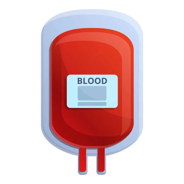 Blood package icon, cartoon style — Stock Vector