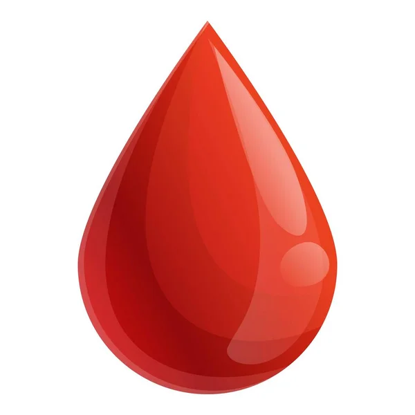 Blood drop icon, cartoon style — Stock Vector