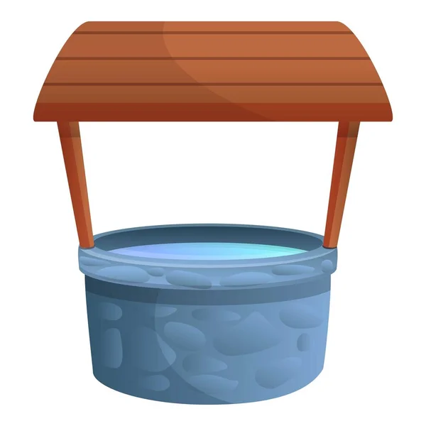 Icono de pozo de agua clara, estilo de dibujos animados — Vector de stock
