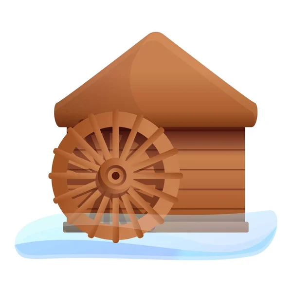 Casa icono molino de agua, estilo de dibujos animados — Vector de stock