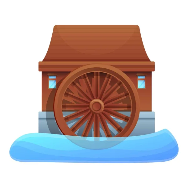 Rio ícone moinho de água, estilo dos desenhos animados —  Vetores de Stock