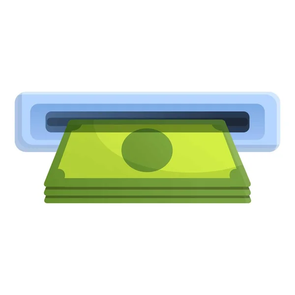 Dinheiro em dinheiro atm ícone, estilo dos desenhos animados — Vetor de Stock