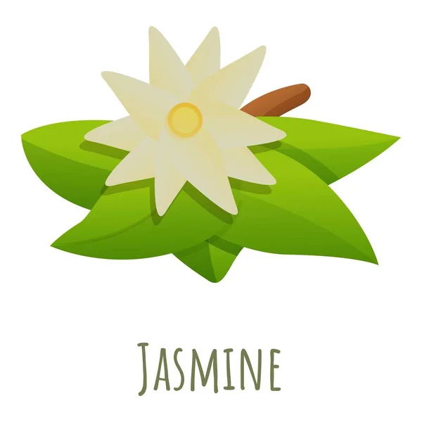 Icône fleur de jasmin, style dessin animé — Image vectorielle