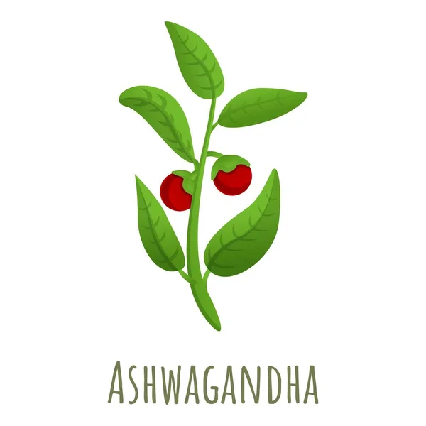 Ashwagandha icône de la plante, style dessin animé — Image vectorielle