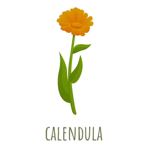 Icône fleur de calendula, style dessin animé — Image vectorielle