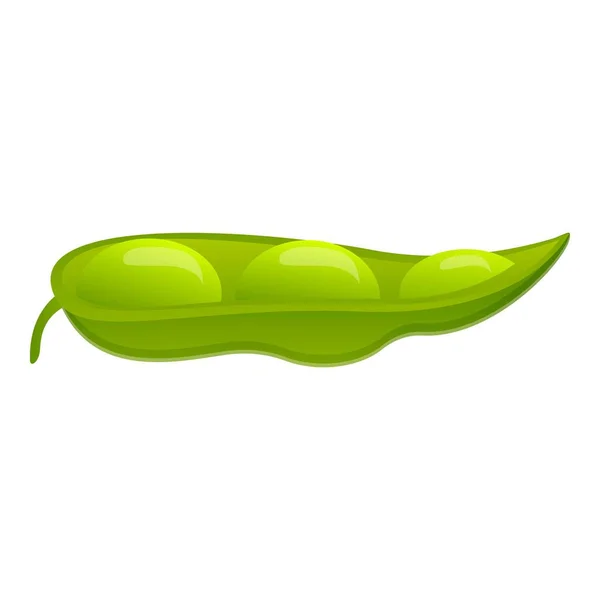 Raw green bean icon, cartoon style — Stock Vector