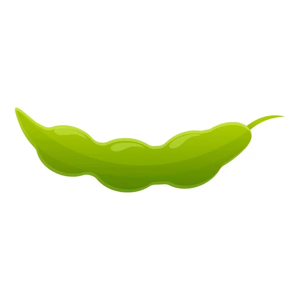 Whole green bean icon, cartoon style — Stock Vector