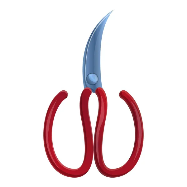 Curved scissors icon, cartoon style — Stock Vector