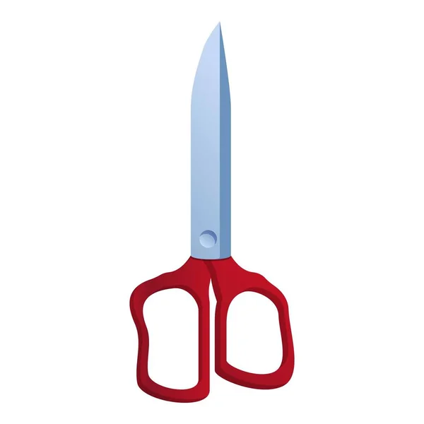 Red scissors icon, cartoon style — Stock Vector