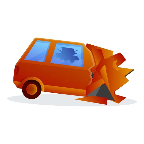 Peligro accidente de coche icono, estilo de dibujos animados — Archivo Imágenes Vectoriales