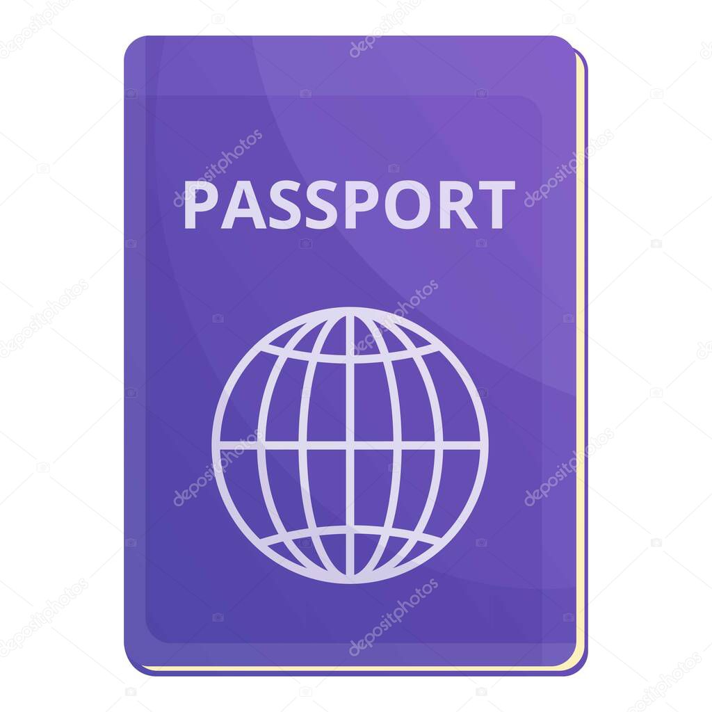 International passport icon, cartoon style