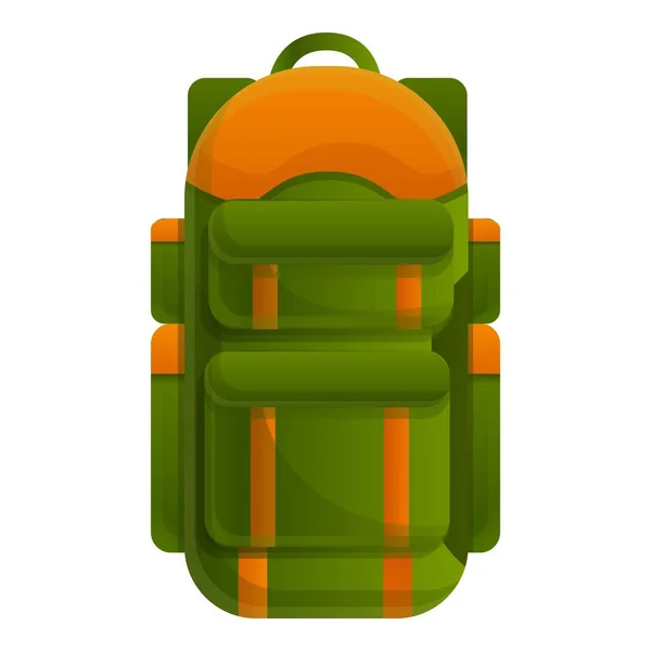 Icône sac à dos de randonnée, style dessin animé — Image vectorielle