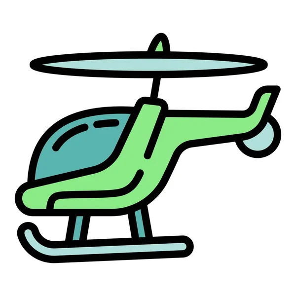 Icono de helicóptero moderno, estilo de esquema — Archivo Imágenes Vectoriales