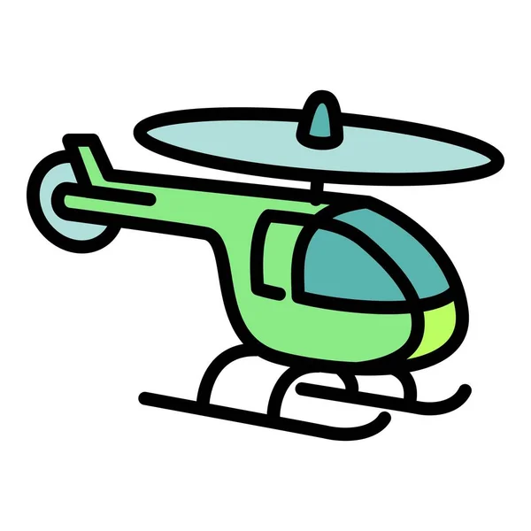 Játék helikopter ikon, körvonalazott stílus — Stock Vector