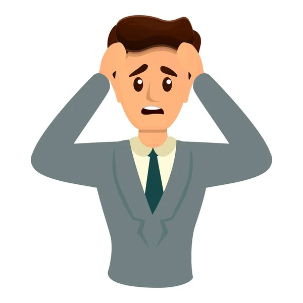 Office manager stress icoon, cartoon stijl — Stockvector