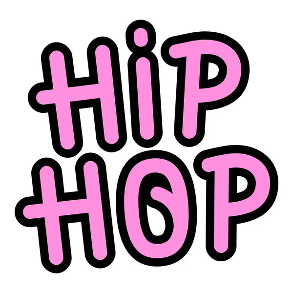 Ikona nástěnné malby Hiphop, styl osnovy — Stockový vektor