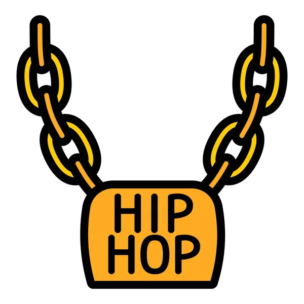 Icona della collana Hiphop, stile contorno — Vettoriale Stock
