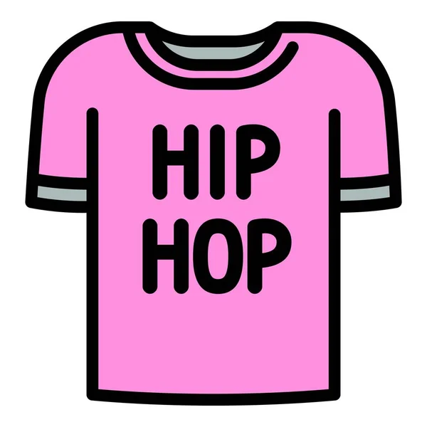 Icona della maglietta Hiphop, stile contorno — Vettoriale Stock