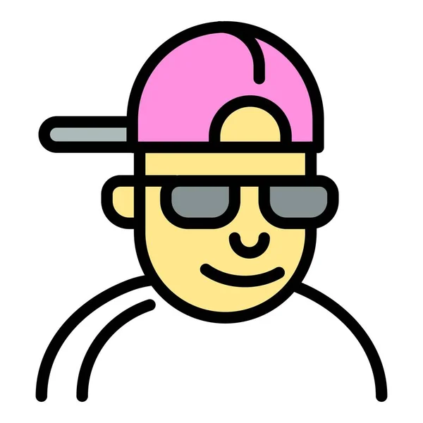 Hiphop hombre icono, estilo de esquema — Vector de stock