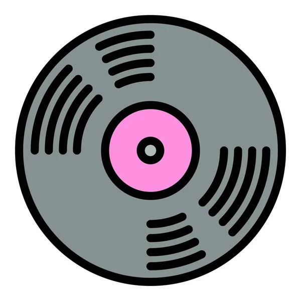Music vinyl disc icon, outline style — Stock Vector