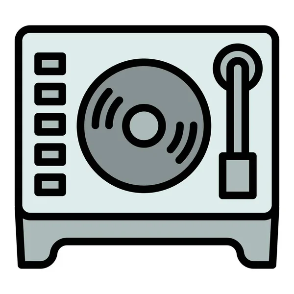 Icône du lecteur de disque vinyle, style contour — Image vectorielle