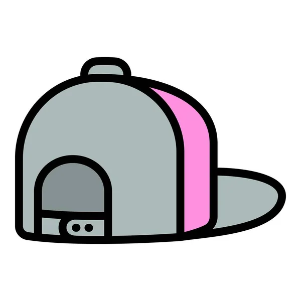 Rapero icono de la gorra de béisbol, esquema de estilo — Vector de stock