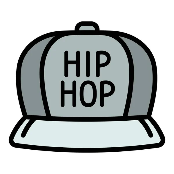 Hiphop cap icon, outline style — Stock Vector