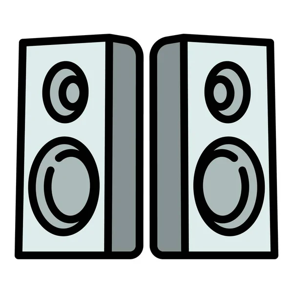 Music speakers icon, outline style — Stock Vector