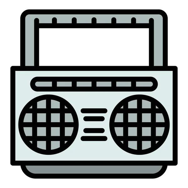 Portable boombox icon, outline style — Stock Vector