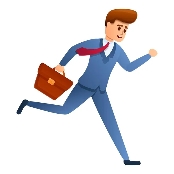 Executando ícone de homem de negócios, estilo dos desenhos animados — Vetor de Stock