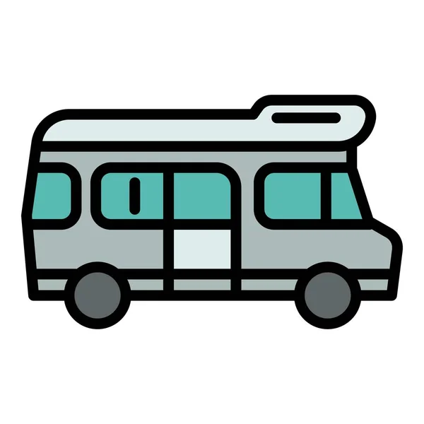 Icono de autocaravana de coches, estilo de esquema — Vector de stock