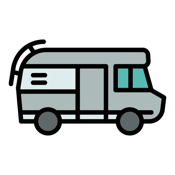 Rv motorhome icon, outline style — Stock Vector