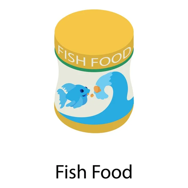 Fish food box icon, isometric style — Stock Vector