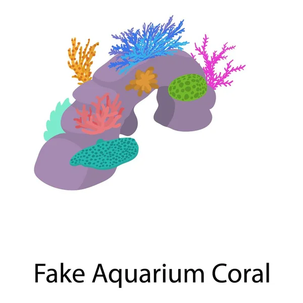 Fake aquarium coral icon, isometric style — Stock Vector