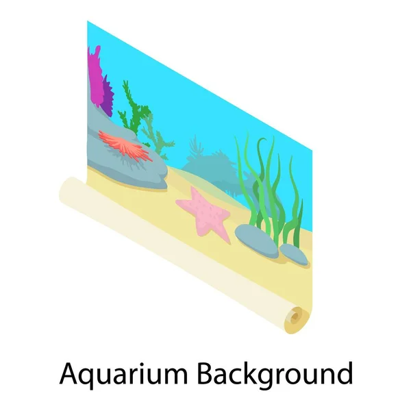 Icona di sfondo dell'acquario, stile isometrico — Vettoriale Stock