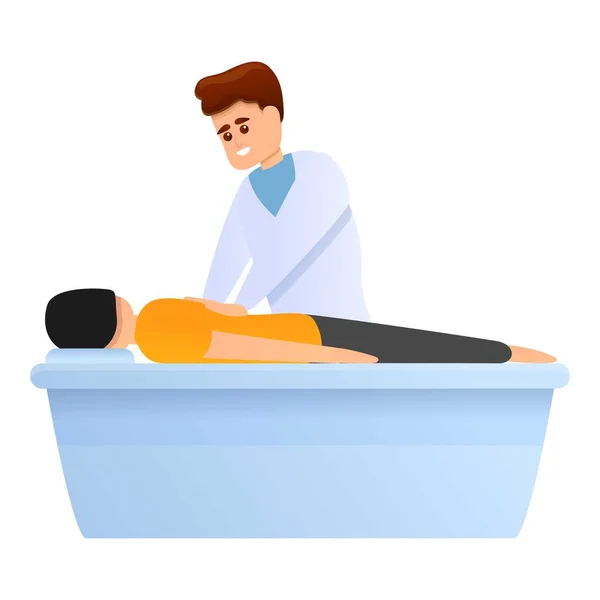 Doctor spine massage icon, cartoon style — Stock Vector