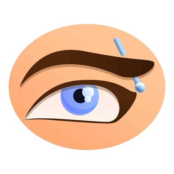 Woman eyebrow piercing icon, cartoon style — Stock Vector