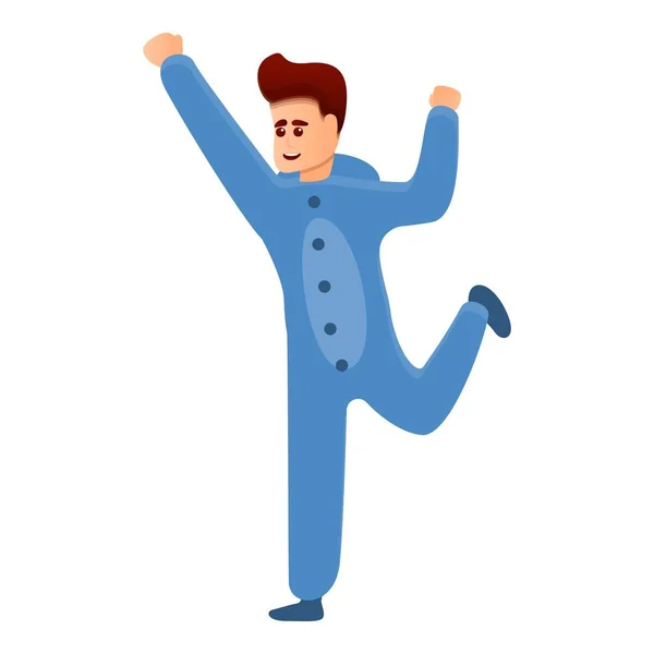 Икона танцующего мальчика-пижамы, стиль мультфильма — стоковый вектор