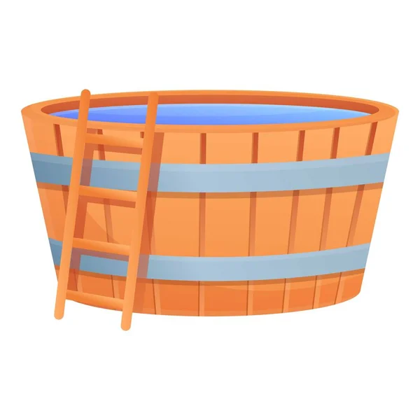Sauna-Wasserbecken-Ikone im Cartoon-Stil — Stockvektor