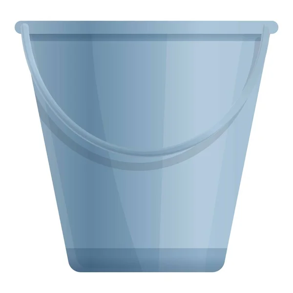 Sauna steel bucket icon, cartoon style — Stock Vector