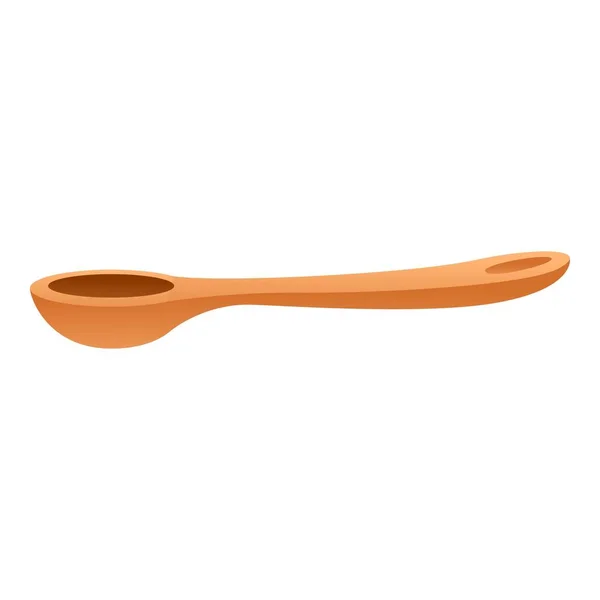 Wood spoon icon, cartoon style — Stock Vector