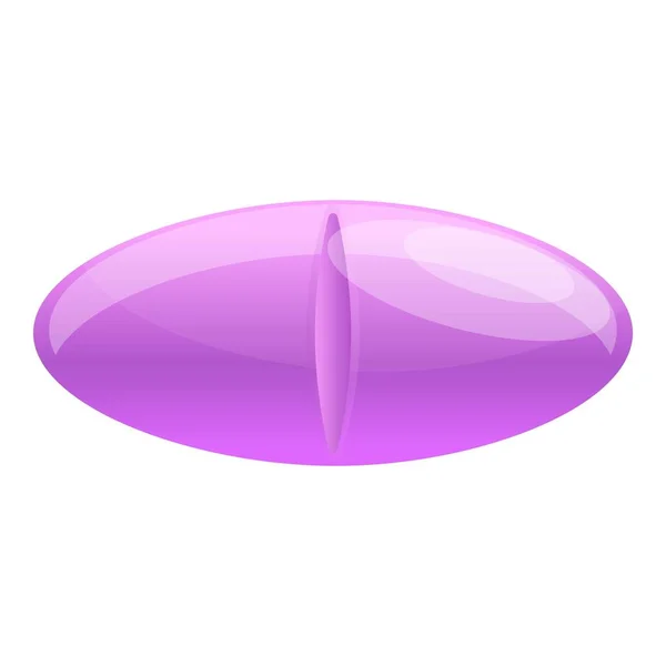 Icono de cápsula rosa, estilo de dibujos animados — Vector de stock