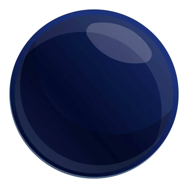 Black pill sphere icon, cartoon style — Stock Vector