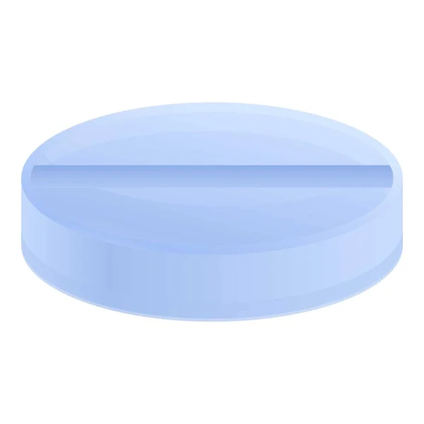 Icône de pilule ronde de dose, style dessin animé — Image vectorielle