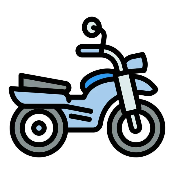 Starý motocykl ikona, obrys styl — Stockový vektor