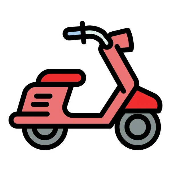 Pizza scooter icon, outline style — Stock Vector