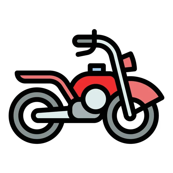 Icône moto rouge, style contour — Image vectorielle