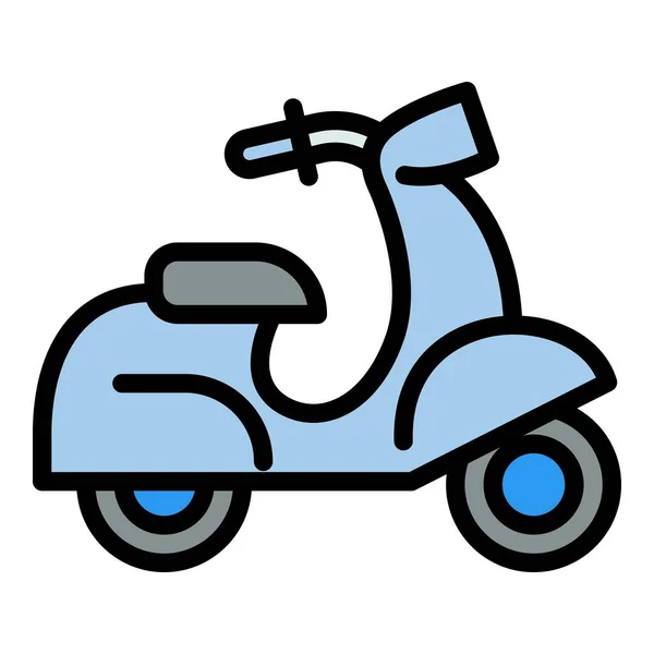 Icône de scooter italienne, style contour — Image vectorielle