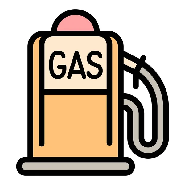 Gas fill station icon, outline style — Stock Vector