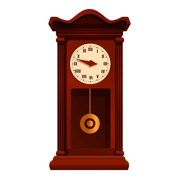 Pendulum hodiny čas ikona, kreslený styl — Stockový vektor